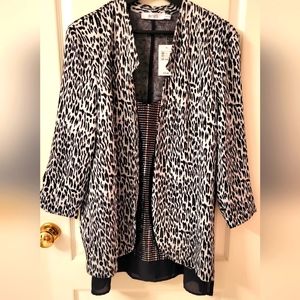 Silver cheetah print blazer XXL